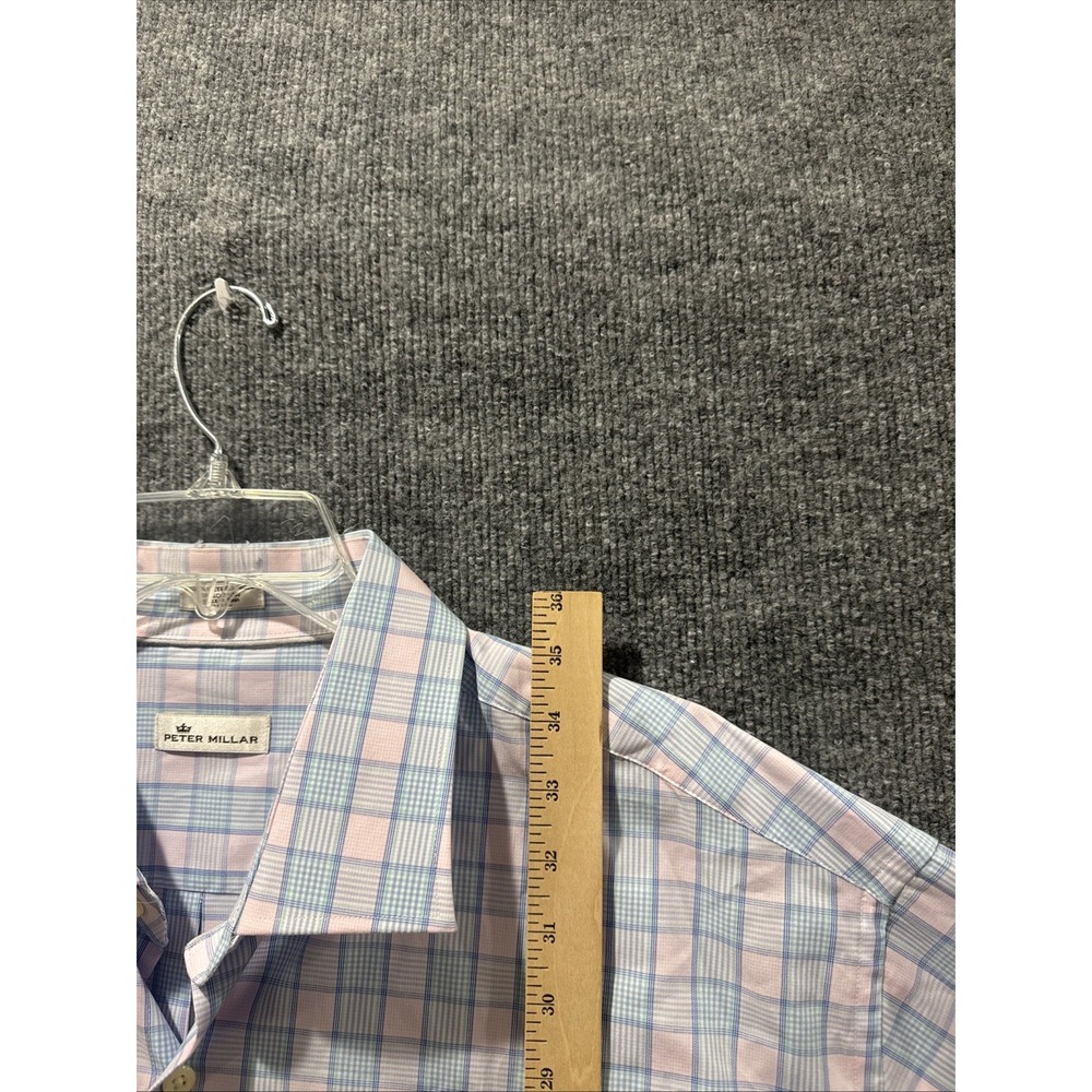BNWT Peter Millar Men's Button Up Casual Blue & Pink Shirt Men's Size 2XL Rare - Picture 7 of 8